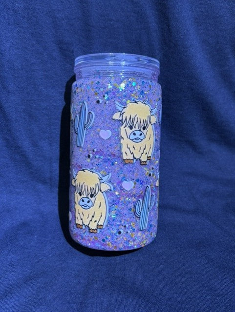 Highland Cow 16 Oz Acrylic Cup