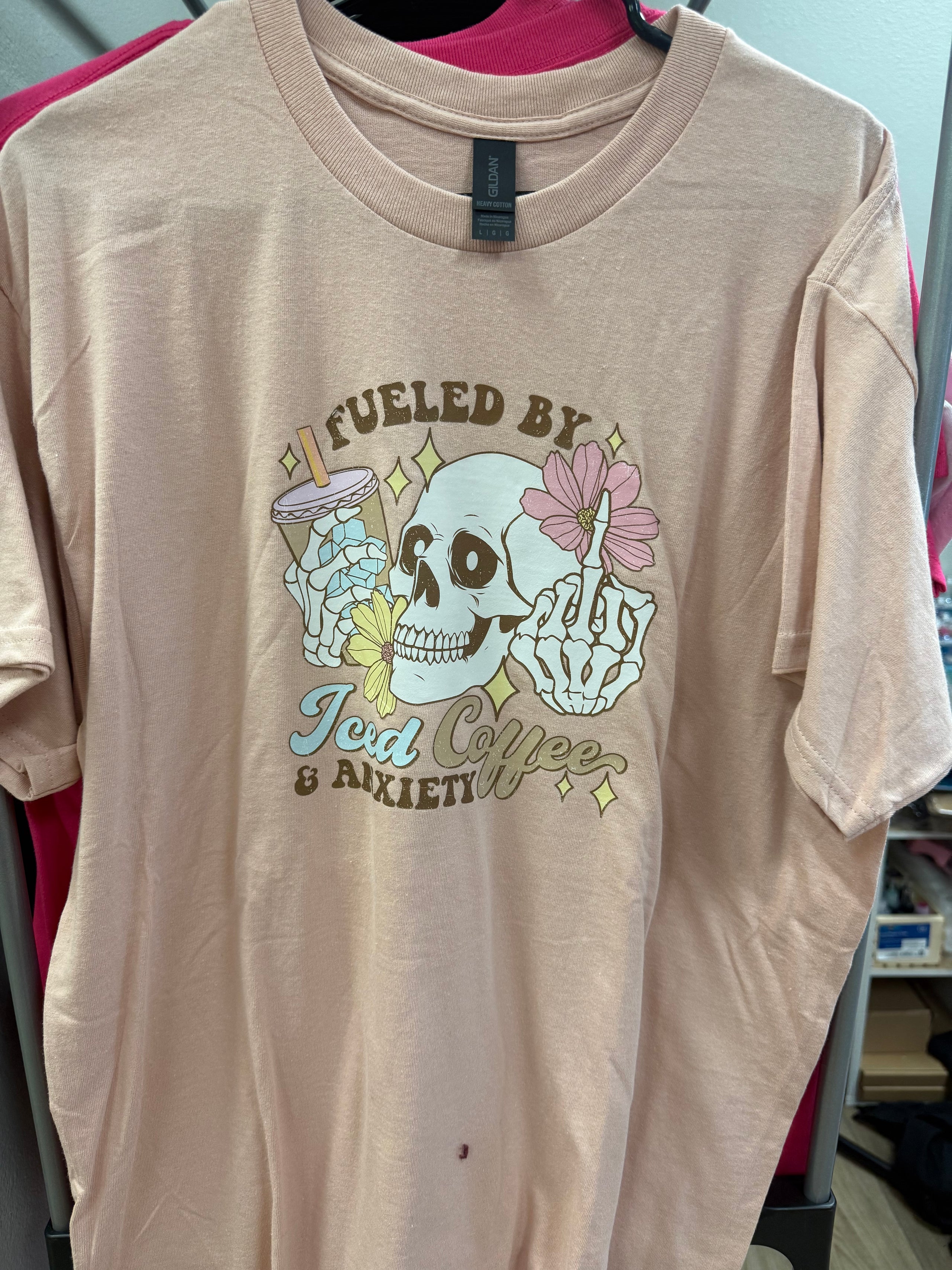 Fueled By iced coffee large tshirt